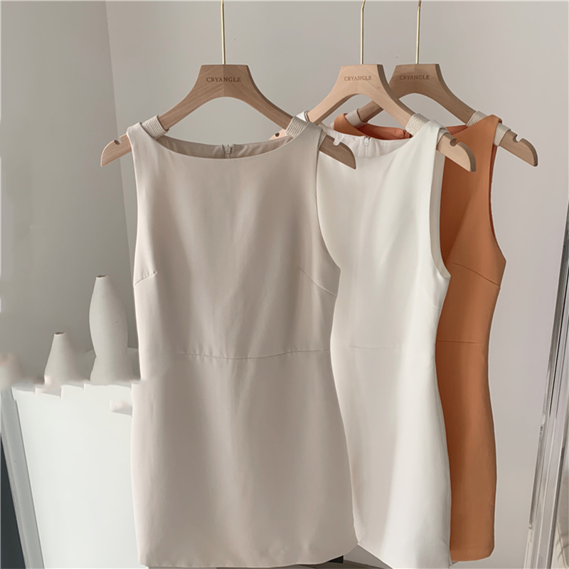 Temperament White Dress Sleeveless Waist Vest