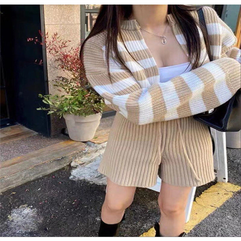 Women's Loose Round Neck Striped Sweater