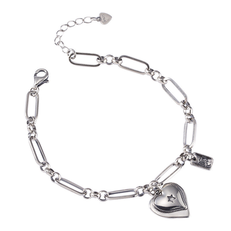 925 Sterling Silver Loving Heart Bracelet for Women