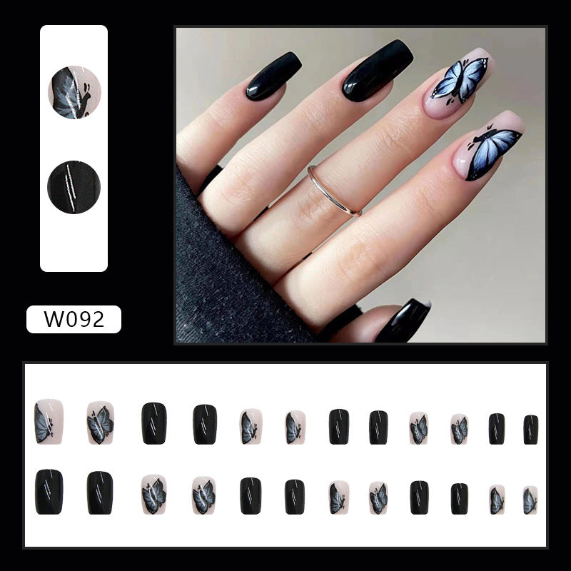 Mysterious Black Butterfly Nail Stickers Finished Product