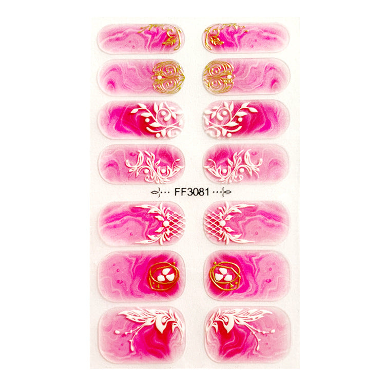 Fashion Nail Stickers with 3D Embossed Designs