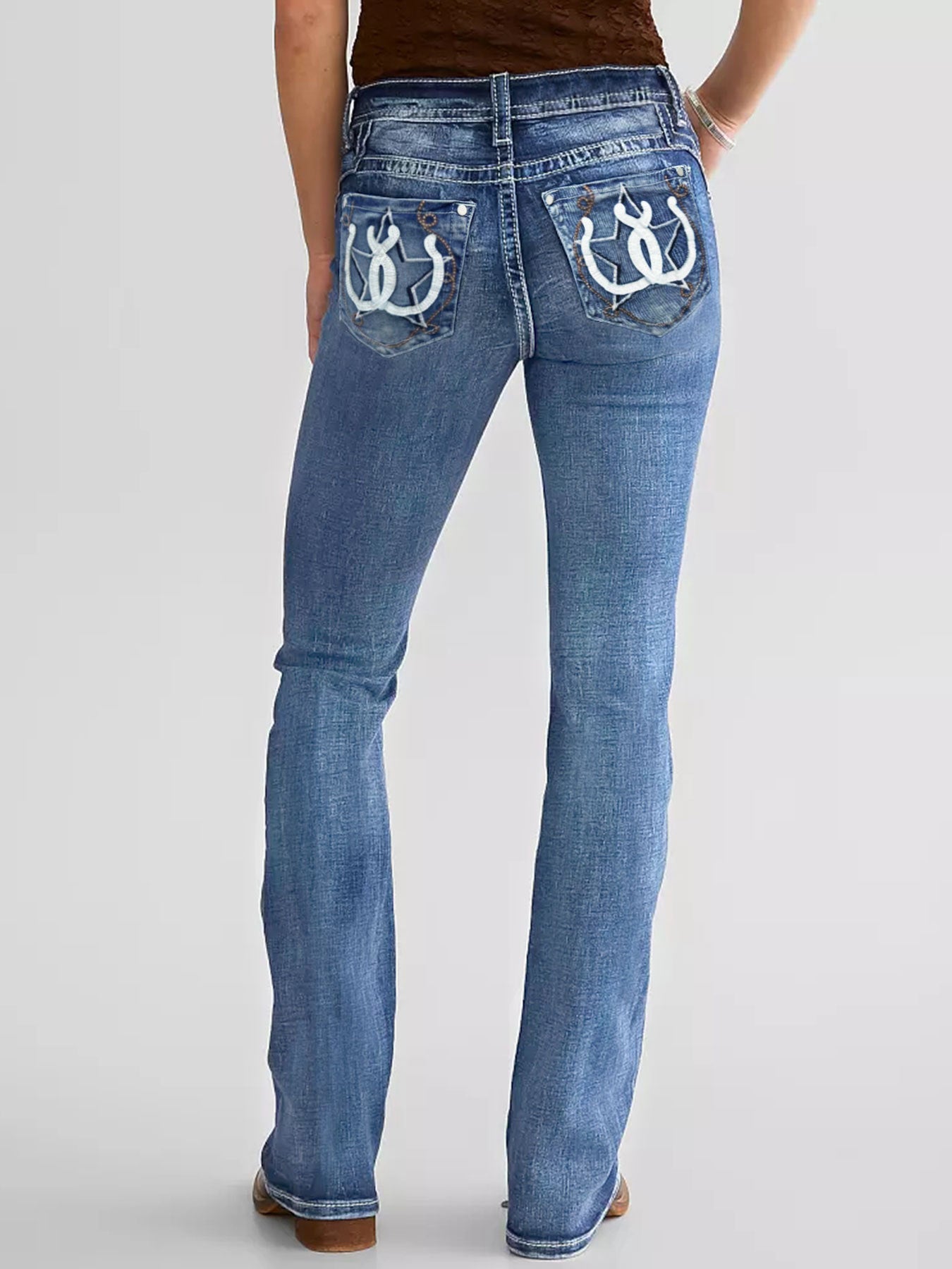 Women's Slim Fit Embroidered Jeans - Fashionable and Chic