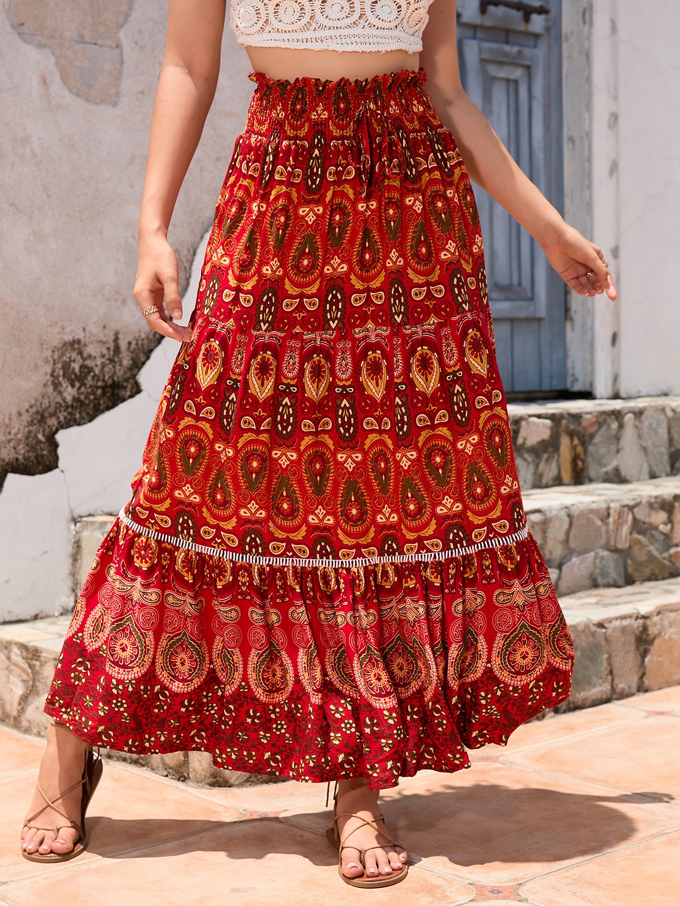 Bohemian Exotic Vibes Stunning Hollowed Out Lace Patchwork Skirt