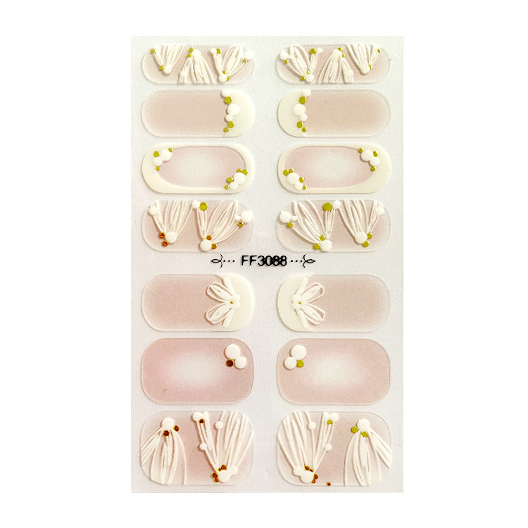 Fashion Nail Stickers with 3D Embossed Designs