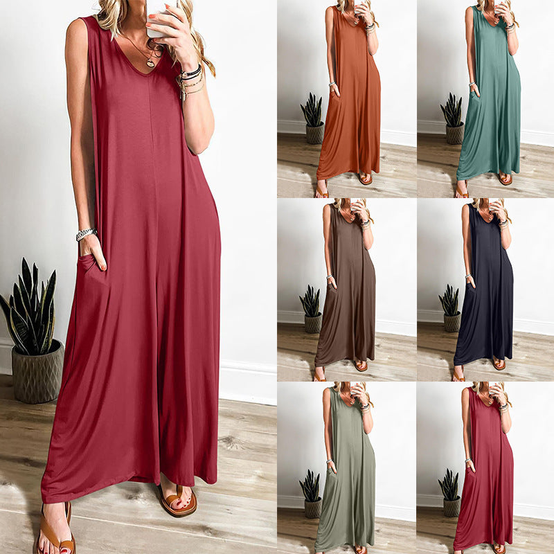 Casual Women's Jumpsuit with Pockets