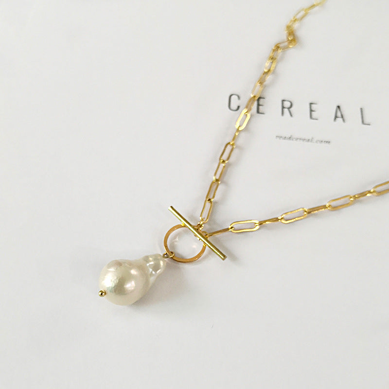 Vintage Cold Wind Irregular Natural Pearl Necklace