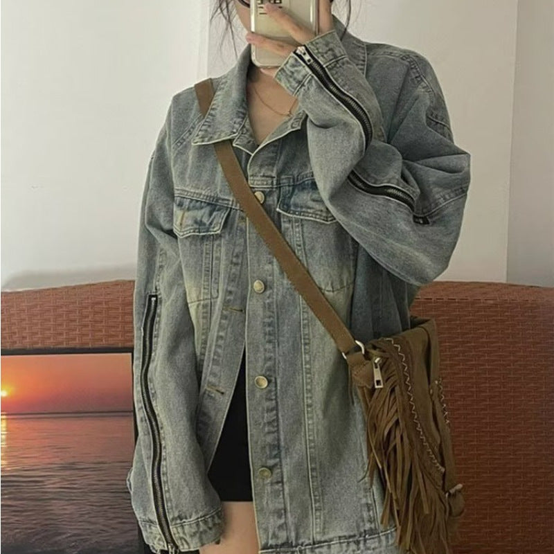 Women's Fashion Vintage Denim Jacket: An All-Matching Choice