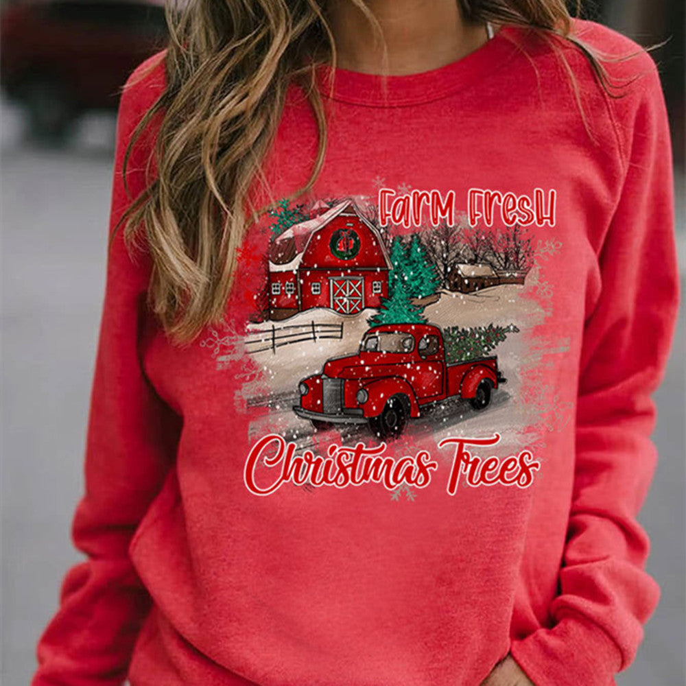 Pumpkin Printed Thin Sweater For Female Christmas