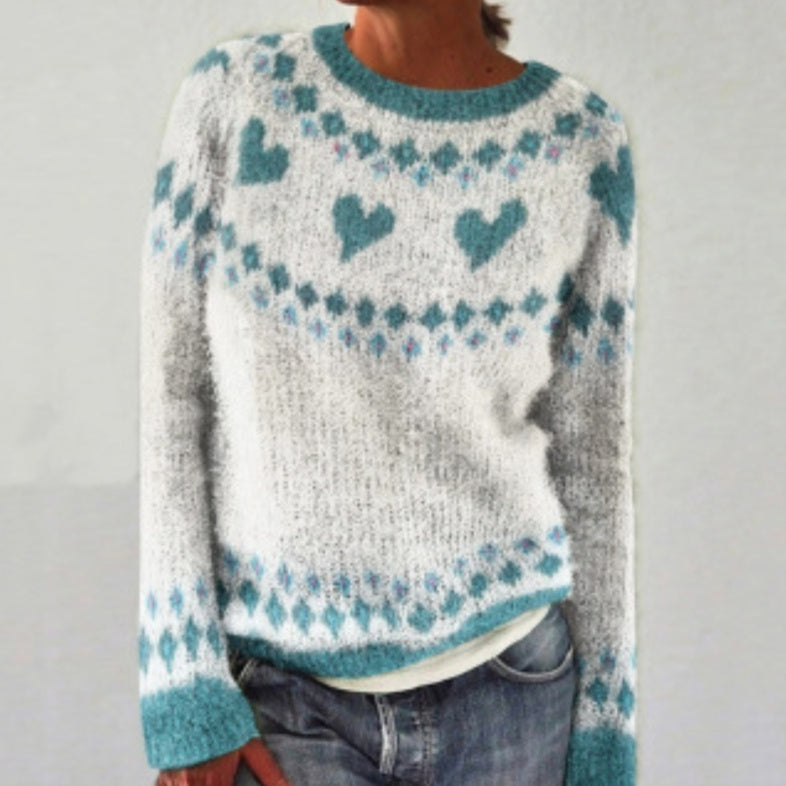 Printed Round Neck Sweater for Men and Women