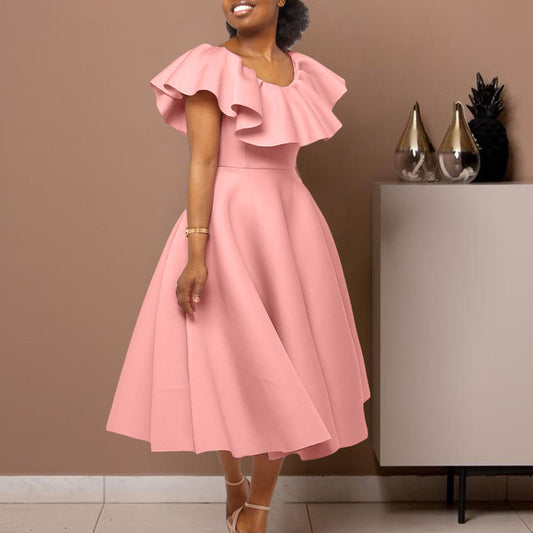 Elegant Dress with Ruffle Details