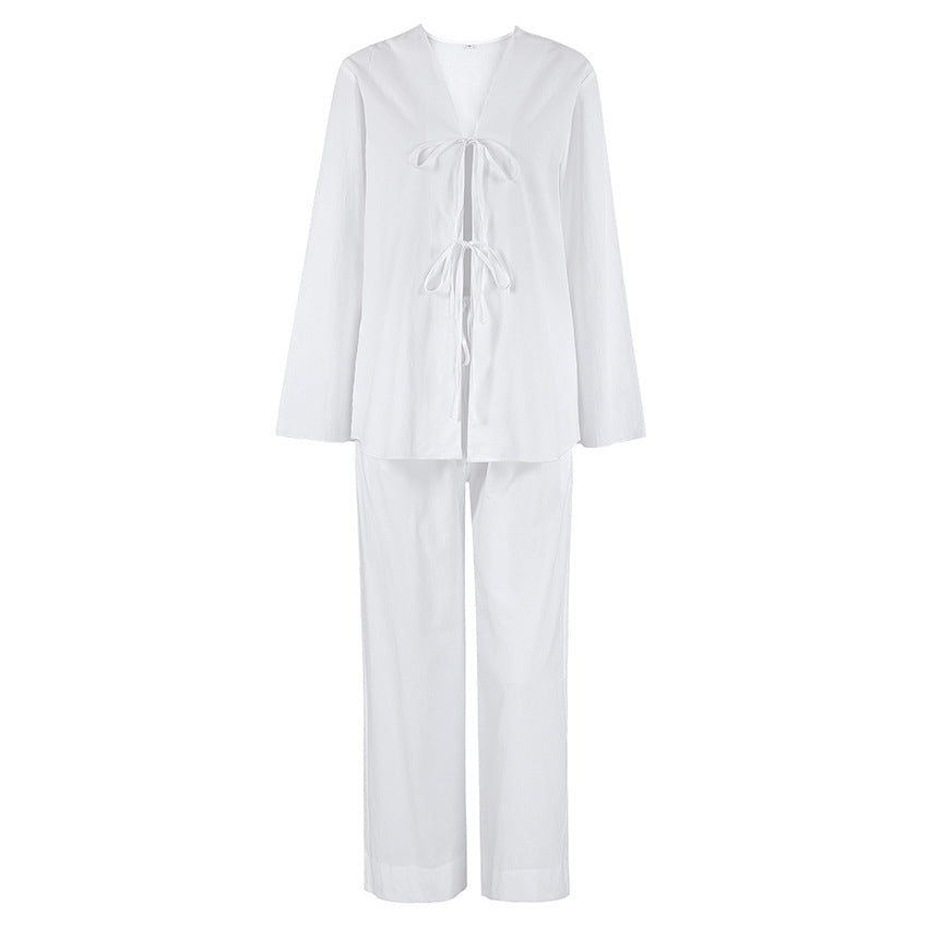 Pure Cotton Breathable Home Women's Pajamas Lightweight Loose Two-piece Suit