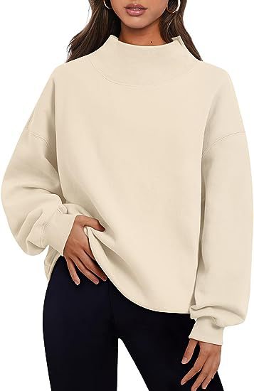 Women's Thick Solid Color Pullover Sweatshirt with Loose Fit