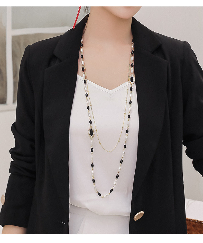 Women's Pearl Sweater Chain Special Interest Light Luxury Temperament