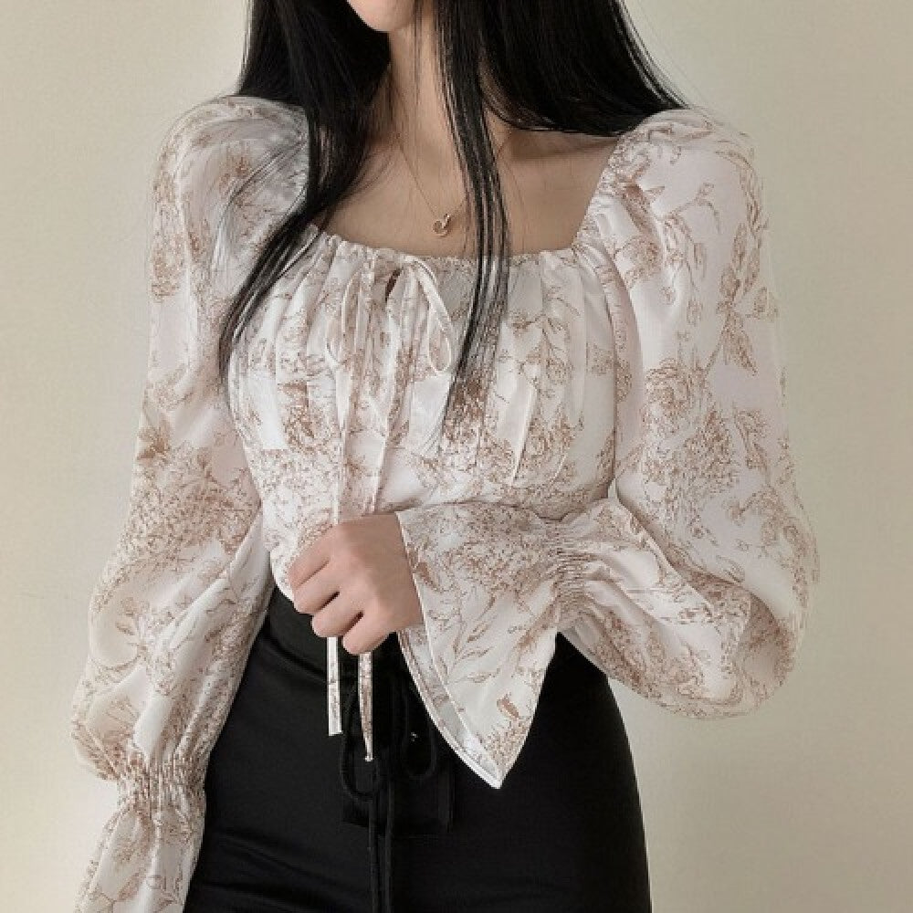 Fashionable Floral Chiffon Shirt for Women