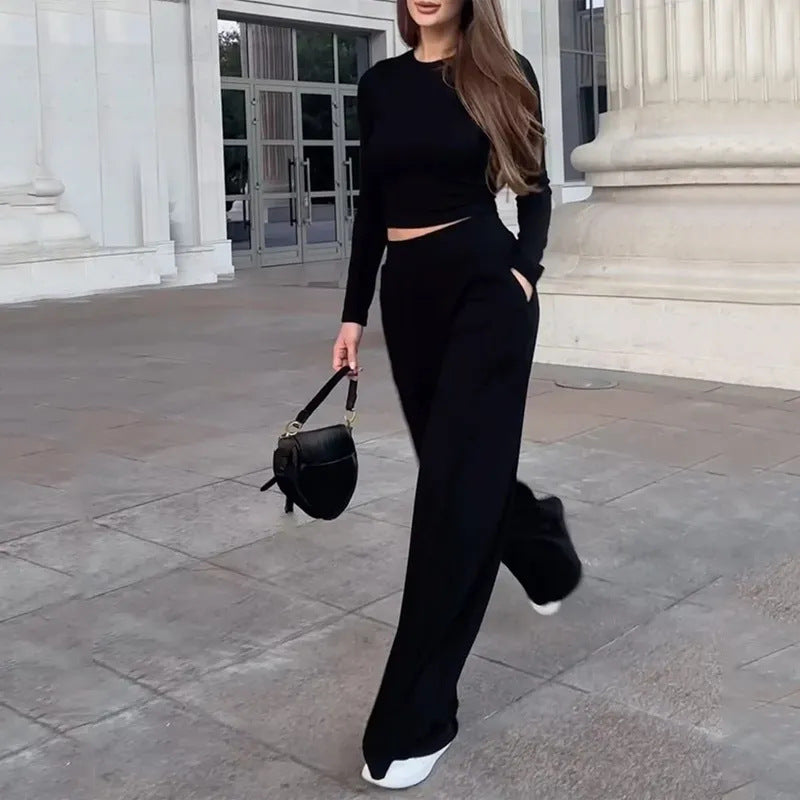 Casual Wide-Leg Pants Suit for Fashion