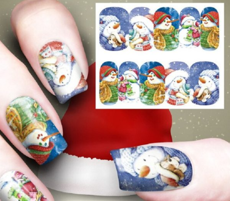 Festive Christmas Nail Art Water Transfer Decal Stickers