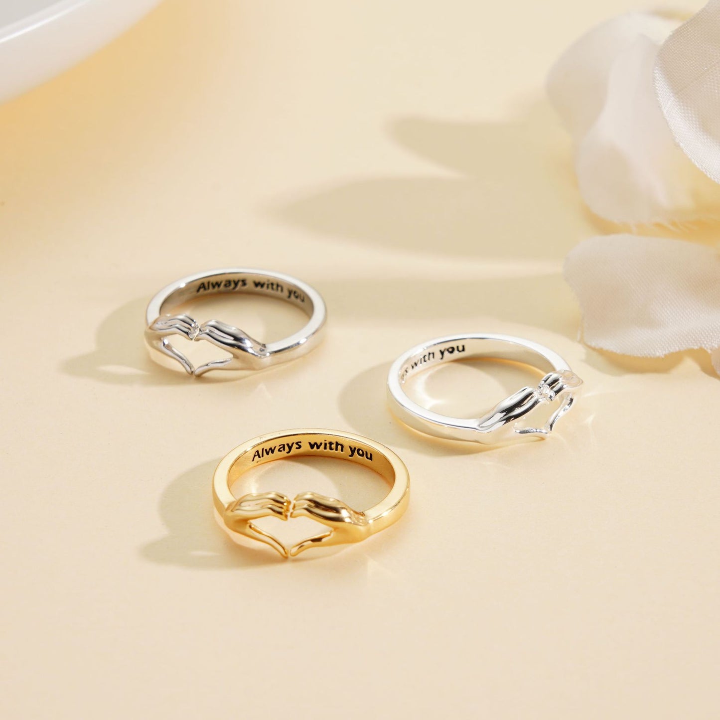 Romantic Hands Than Heart Ring Couple Couple Rings