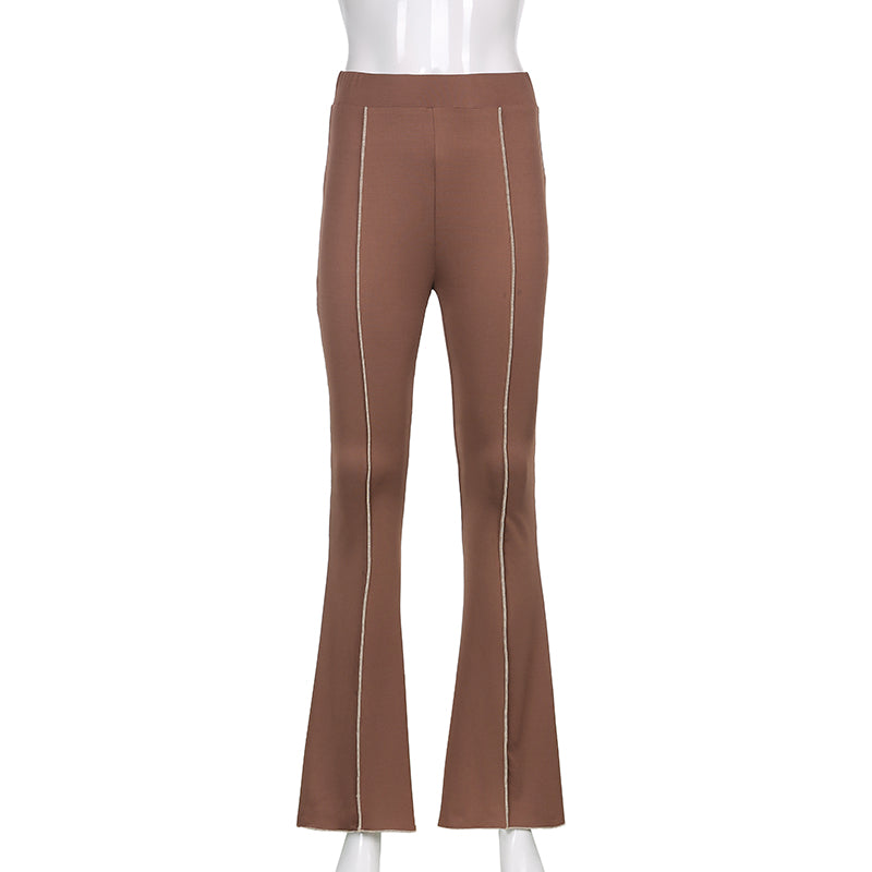 Slimming Micro-Cut Casual Trousers High Waist and Anti-Car Line