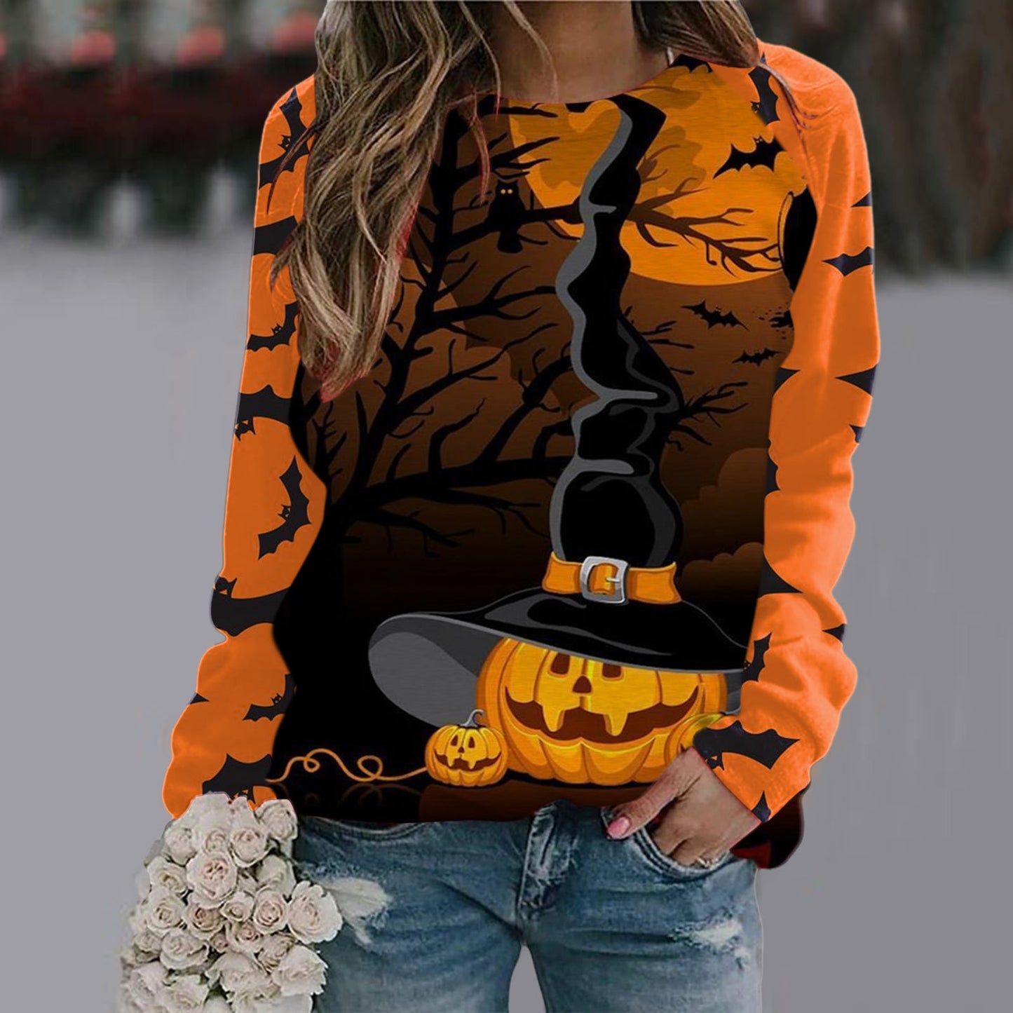 Women's Printed Long Sleeve T-shirt