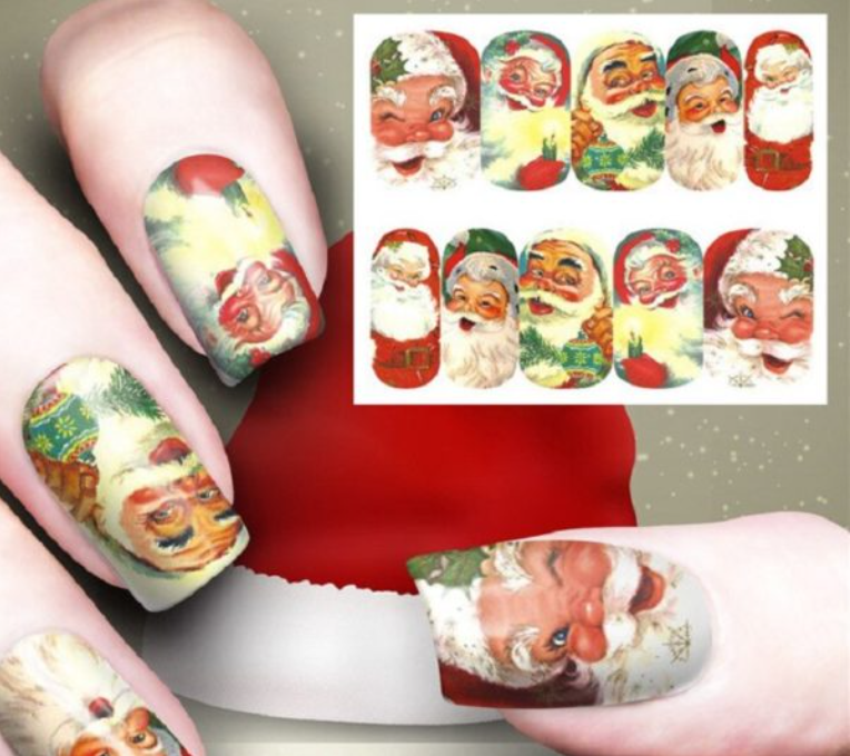 Festive Christmas Nail Art Water Transfer Decal Stickers