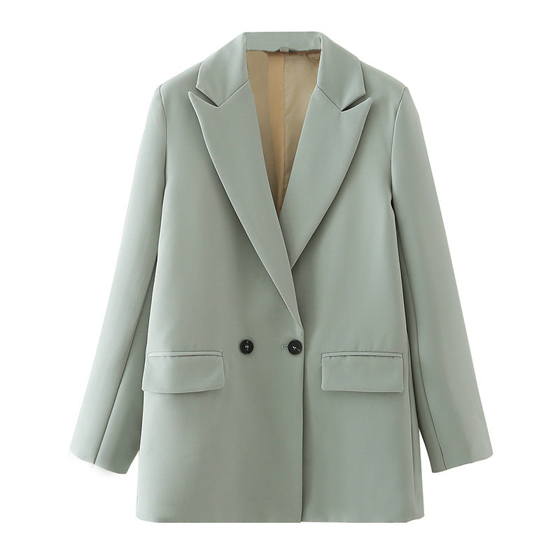 Women's Multicolor Double-Breasted Suit Coat