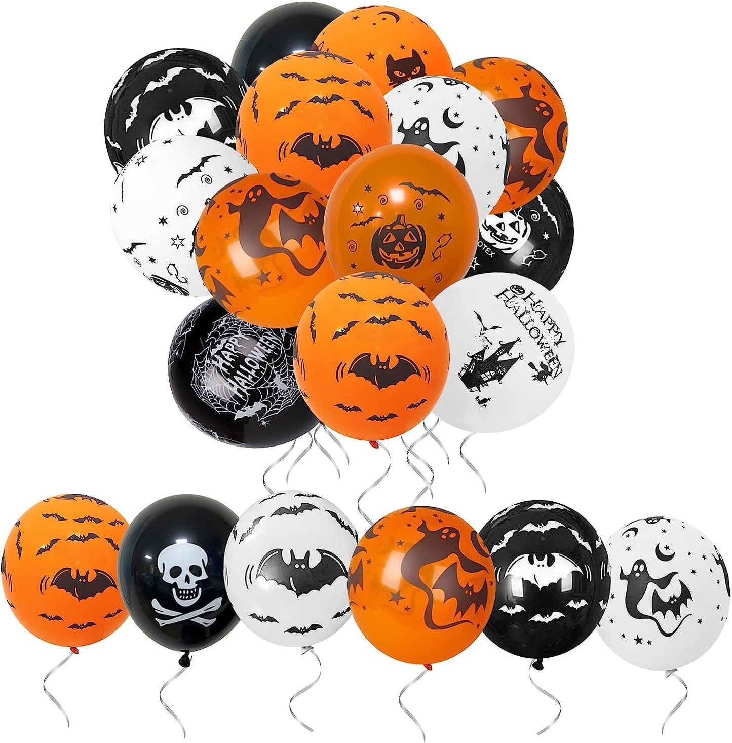 12-inch Halloween Horror Balloon Orange Black