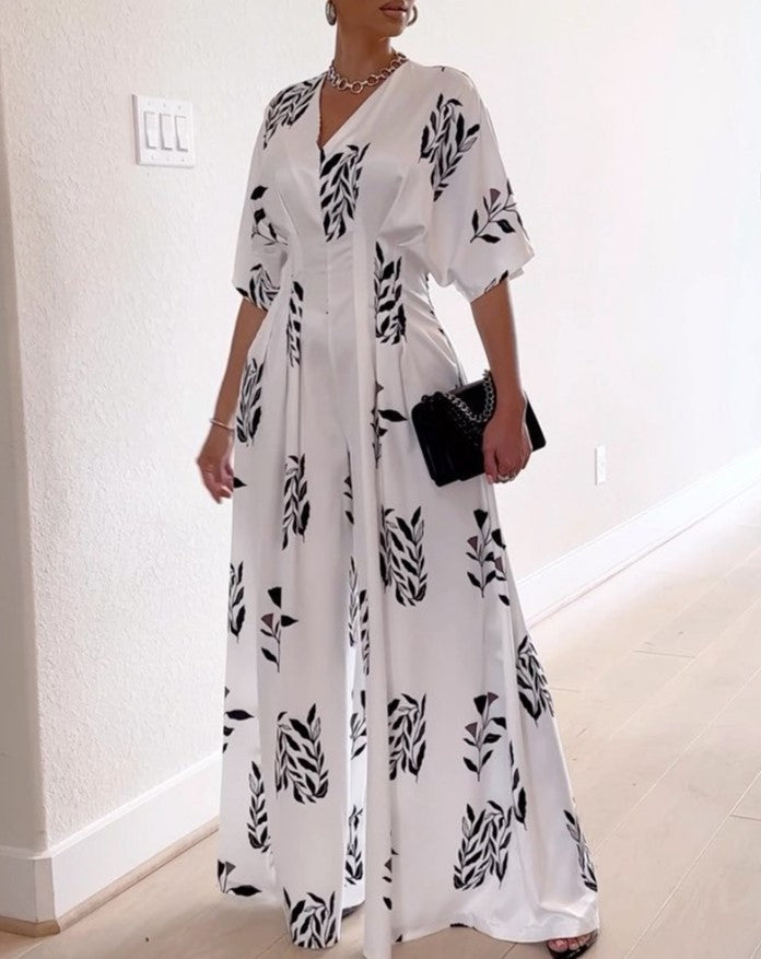 Printed Long Casual Jumpsuit Fashion Jumpsuit