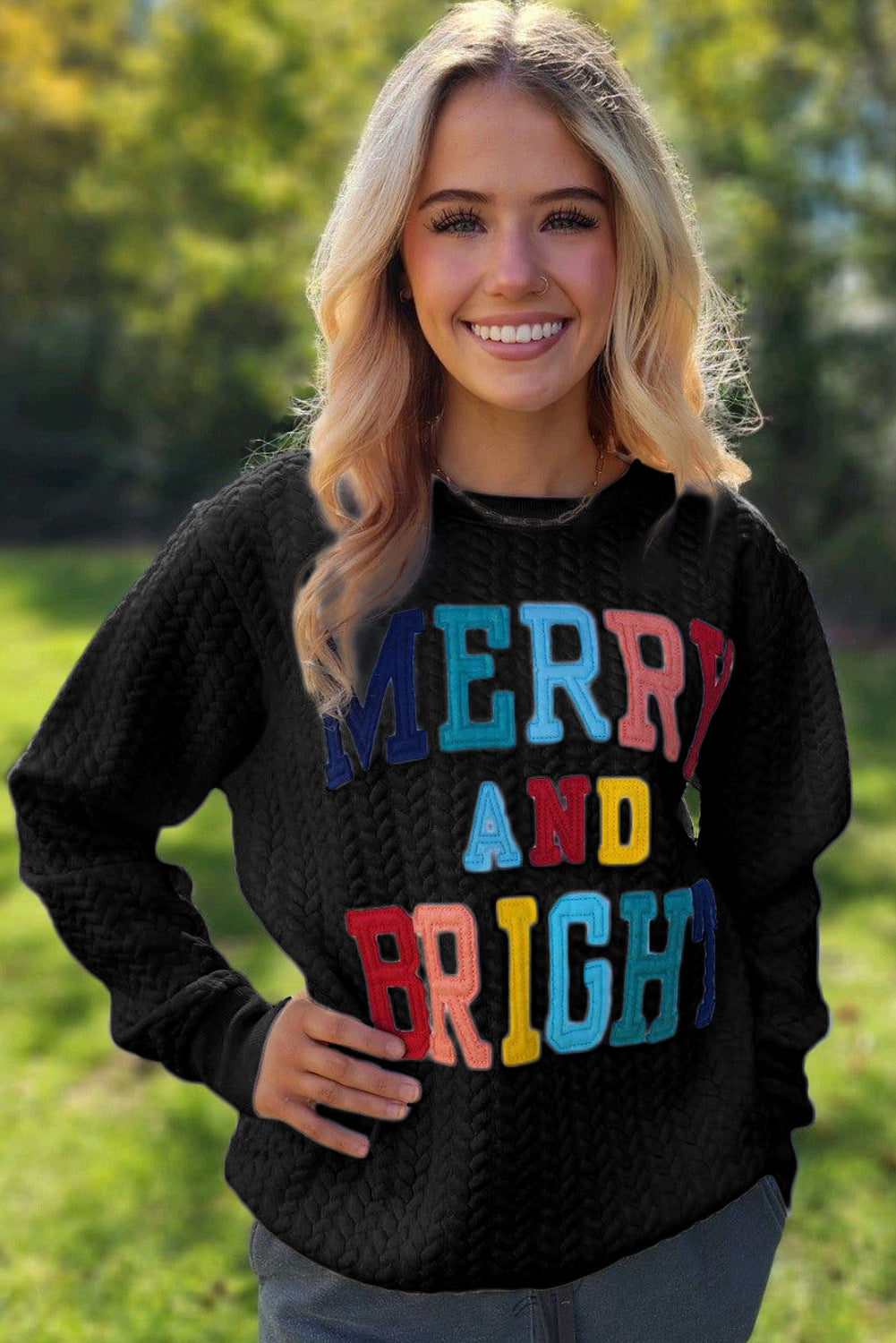 Printed Multicolor Long-sleeved Sweater