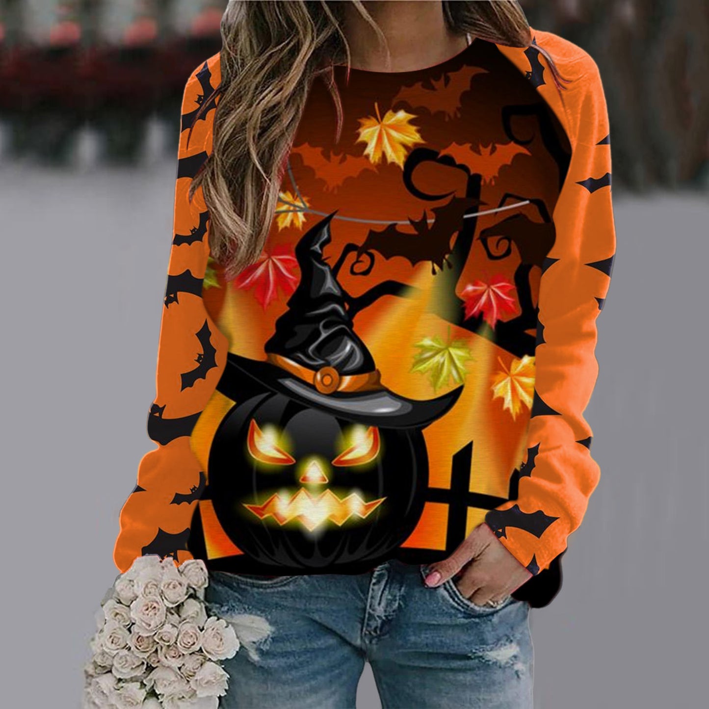 Women's Printed Long Sleeve T-shirt