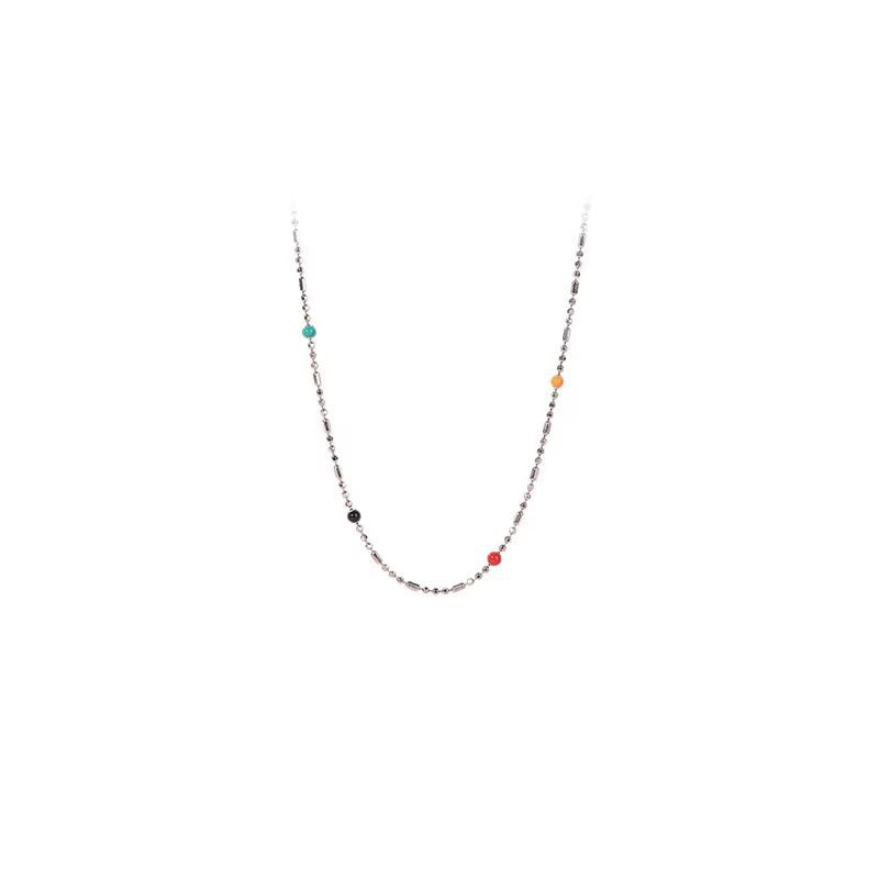 Niche Design Colorful Thin Simple Bead Necklace For Women