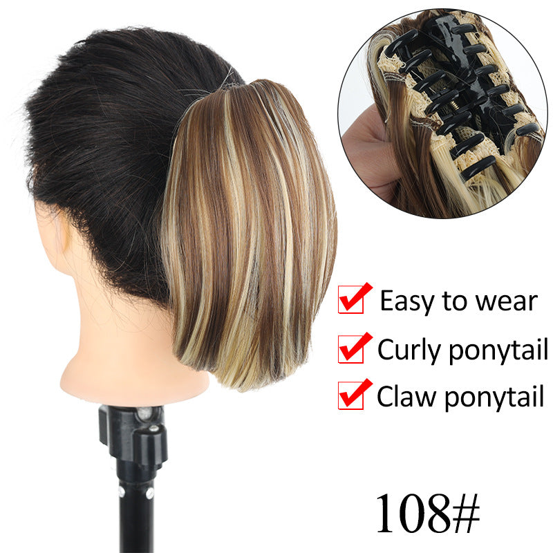 Short Ponytail Wig Grip Internet Celebrity Micro-roll Natural Braid