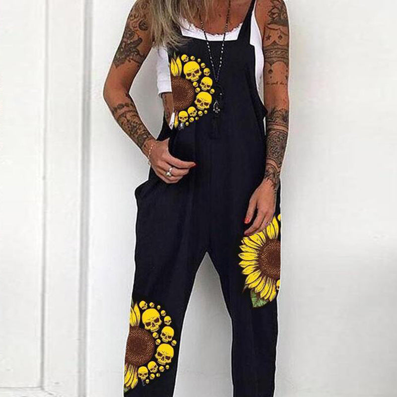 Get the Ultimate Street Style with Skull Print Overalls for Women