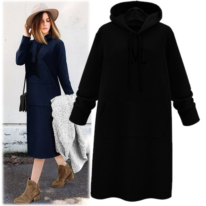 Mid-Length Sweater Coat Dress with Sparkling Blank Design