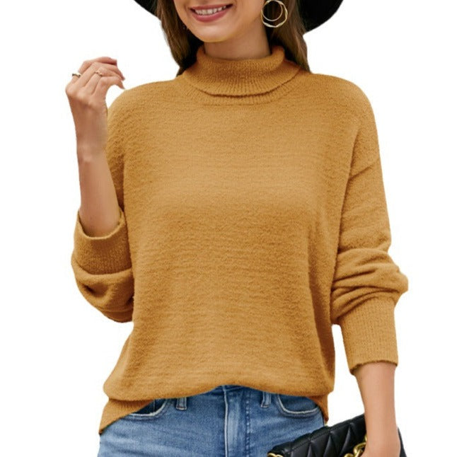 Long Sleeve Solid Color Pullover Knitting Bottoming Shirt