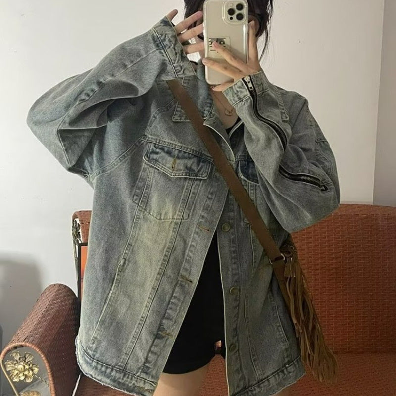 Women's Fashion Vintage Denim Jacket: An All-Matching Choice