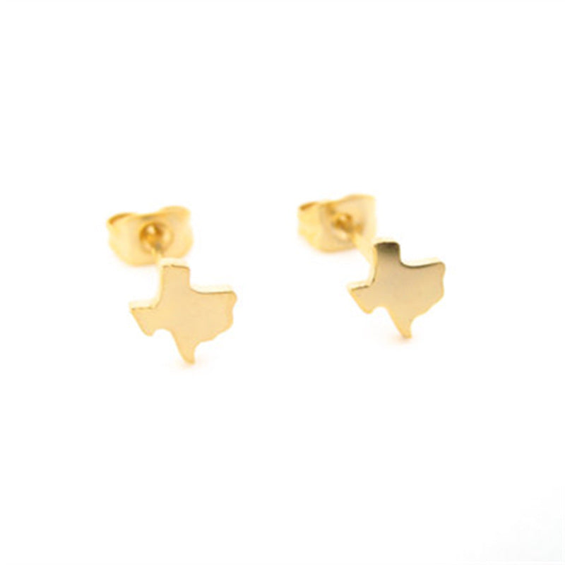 European And American Map Earrings US Texas Map