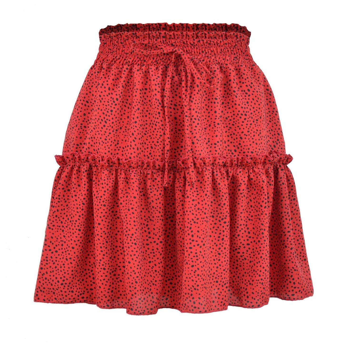 Polka Dot Printed Pleated Skirt