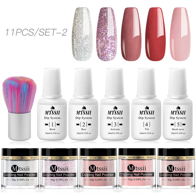 Mtssii 10g Dipping Nail Powder Set Matte Nail Glitter Dippin