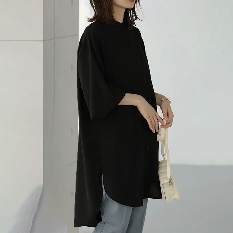 Women's Loose Mid-Length Long-Sleeved Shirt