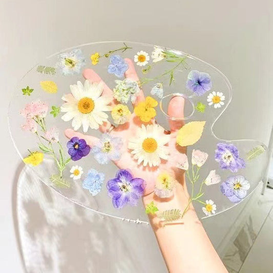 Acrylic Resin Real Dried Flowers Transparent Palette