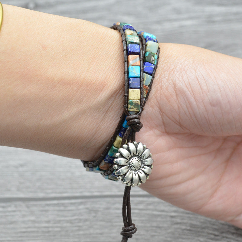 Multi Layer Handwoven Imperial Stone Bracelet