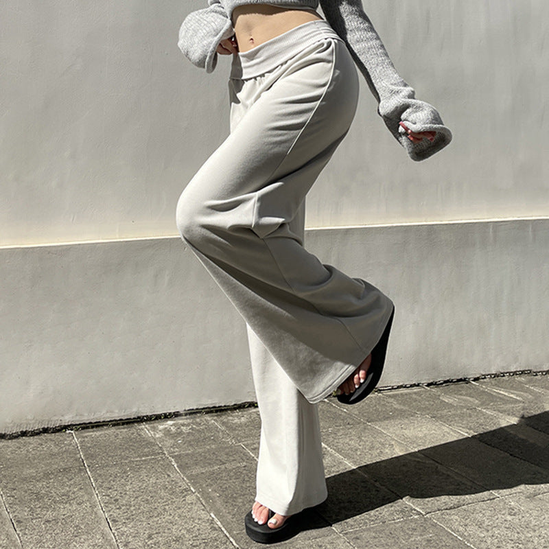 European and American Style Draped Wide-Leg Pants