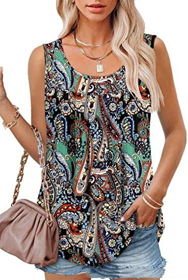 Women's Sleeveless Loose Printed Vest