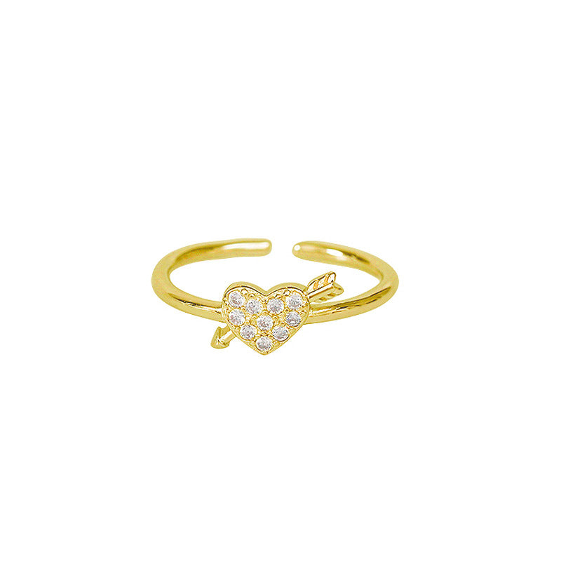 Women's Fashion And Fully-jewelled Love Heart-shaped Ring