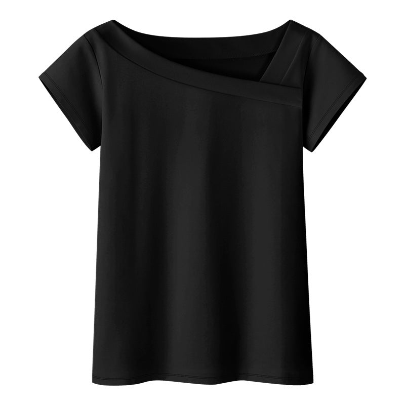 One-shoulder Cold-shoulder Top Half Sleeve Women