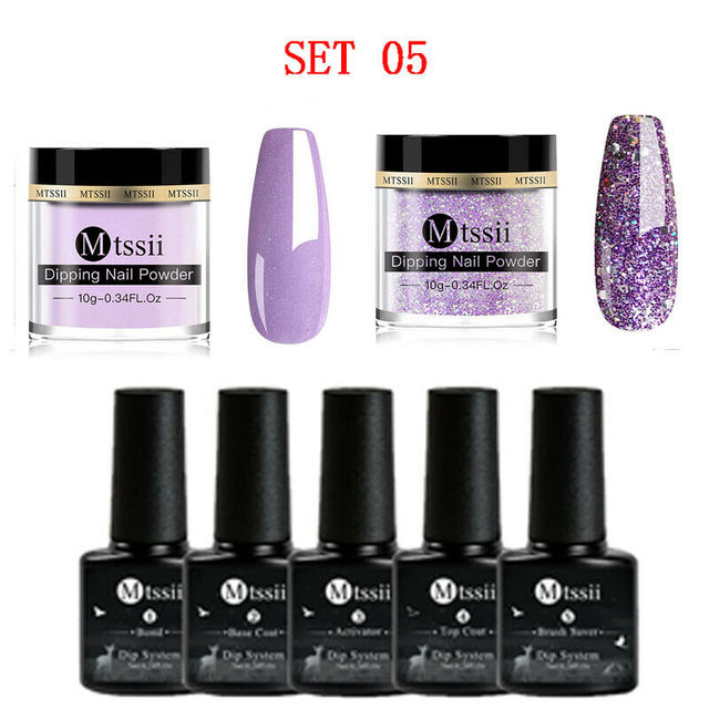 Mtssii 10g Dipping Nail Powder Set Matte Nail Glitter Dippin