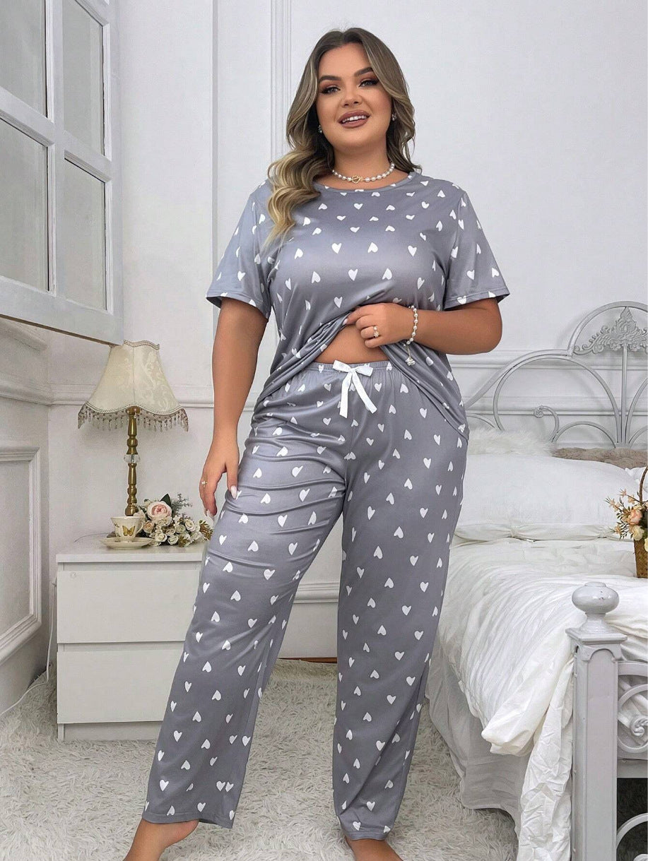 Plus Size Women's Pajama Homewear Suit with Trousers