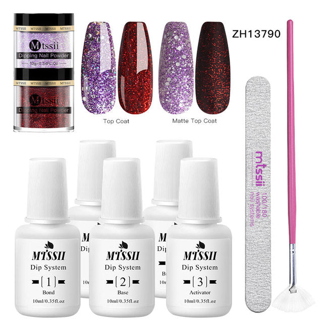 Mtssii 10g Dipping Nail Powder Set Matte Nail Glitter Dippin