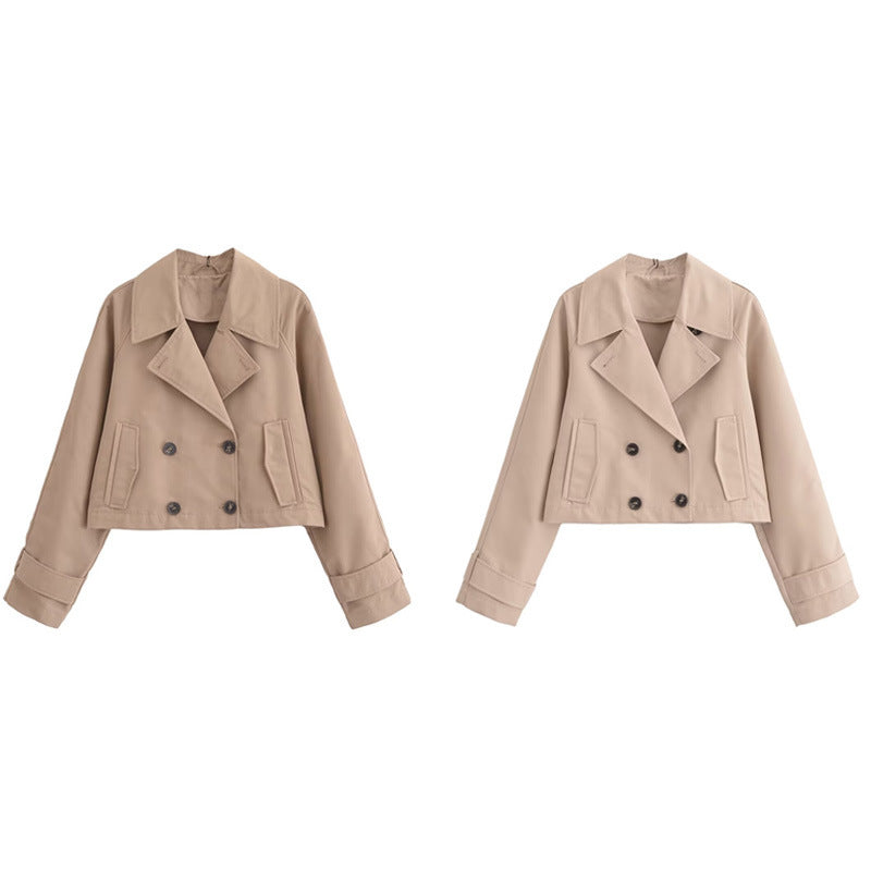 European and American Style Women's Elegant Long Sleeve French Trench Coat