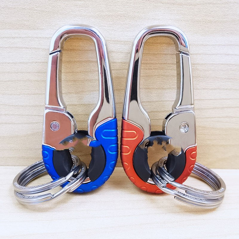 Efficient and Stylish: Stainless Steel Rotating Car Key Ring with Waist Hanging Design